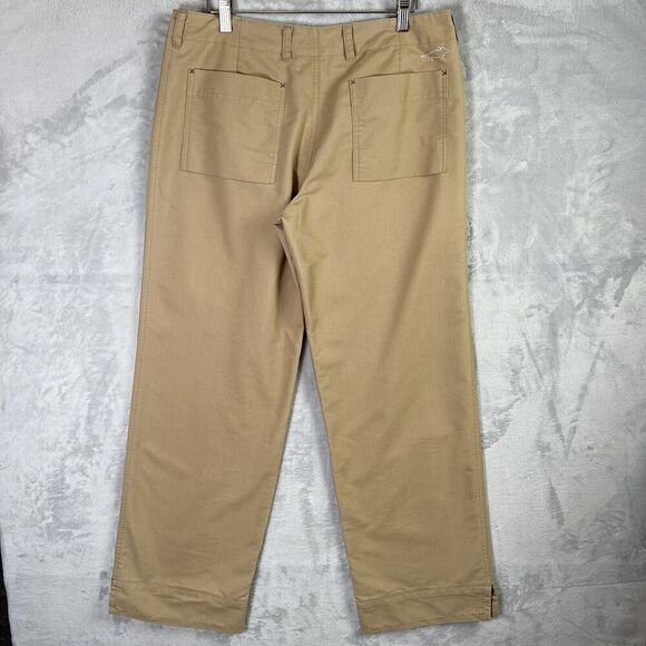 Horny Toad Straight Khakis Pants Women's 8 Brown Outdoor Boho Granola Pockets - Picture 1 of 16